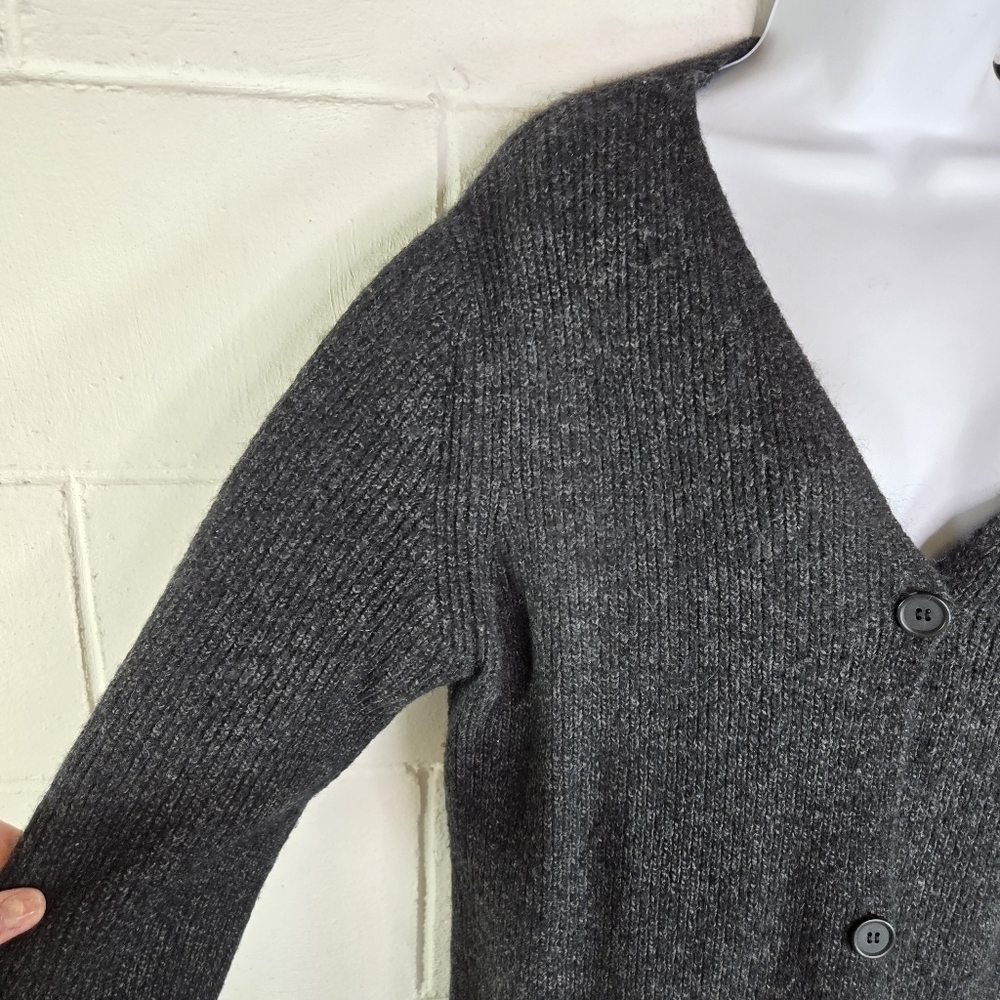 COS alpaca wool charcoal long cardigan duster sweater - Picture 7 of 12